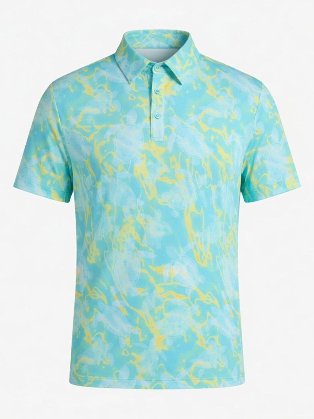 NEW Birdie Bound Men's Aqua Turtles Medium Golf Polo
